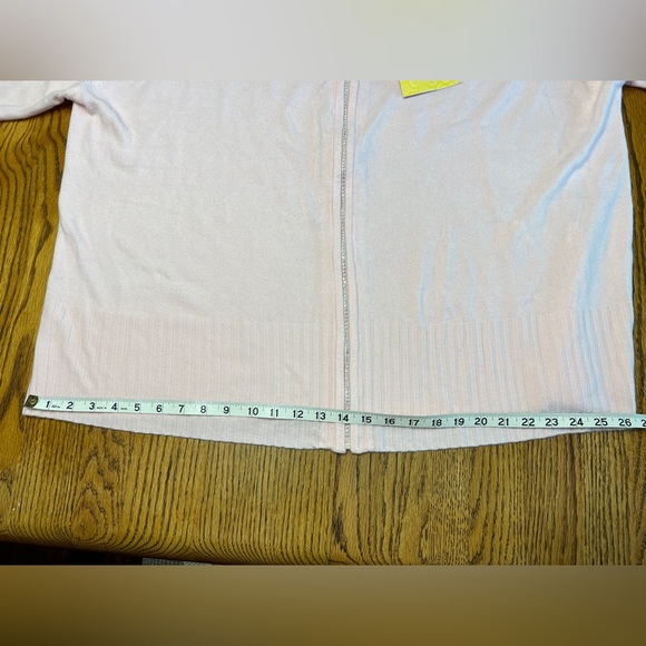 Quacker Factory Soft Pink Zip-Up Sweater - Picture 7 of 10